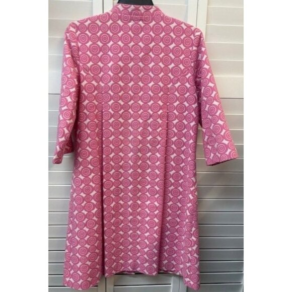 Lilly Pulitzer Womens Pink/White Patterned A-Line Button-Up Dress Coat Size 6. - Picture 2 of 4